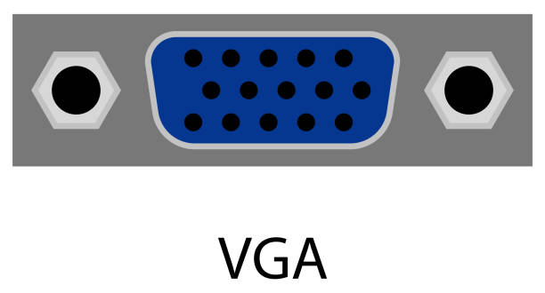 VGA connector for a monitor, peripheral devices on transparent background VGA connector for a monitor, peripheral devices on a transparent background ps2 ports stock illustrations
