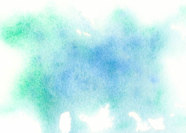 istock Rough Textured Watercolor Painting Backgrounds Blue Green 1224087163