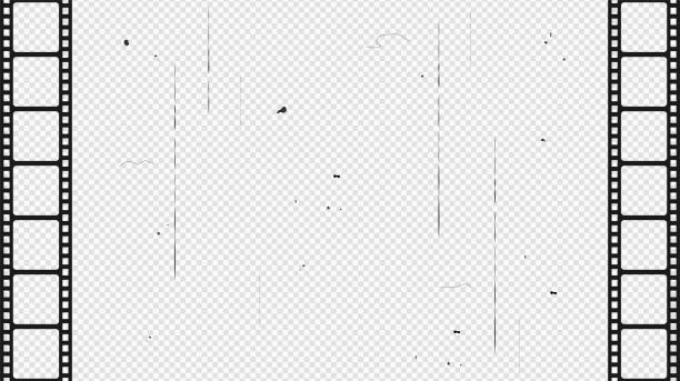 Film strip isolated on transparent background. Vector illustration. Film strip isolated on transparent background. Vector illustration. intro music photos stock illustrations
