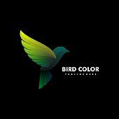 istock Vector Illustration Bird Gradient Colorful Style. 1224089032