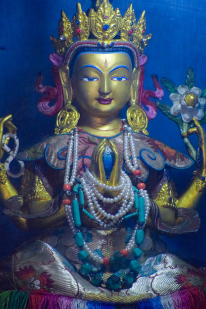 istock Buddhist temple located inside Majnu-ka-tilla, a colony also known as Delhi's mini Tibet, Temples and traditional Asian architecture 1224089356