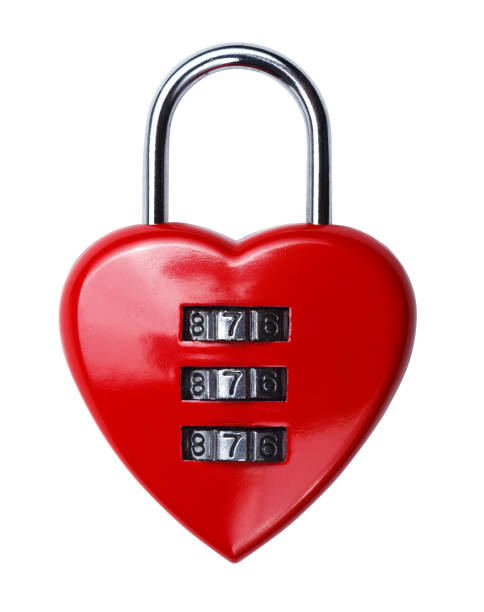 istock Red heart padlock Isolated on white background with clipping path. 1224090046