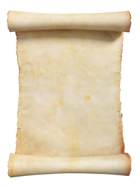 istock Vintage scroll or parchment manuscript isolated on a white background. Clipping path included. 1224090193