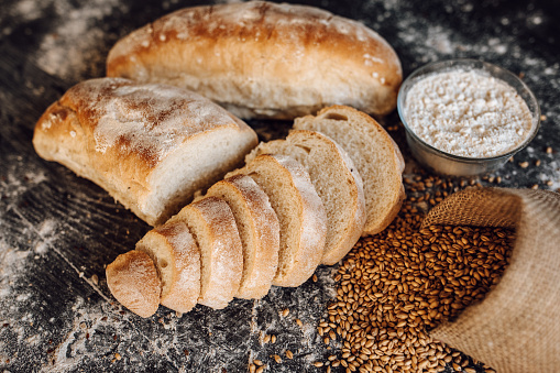 Breads and grains on the table