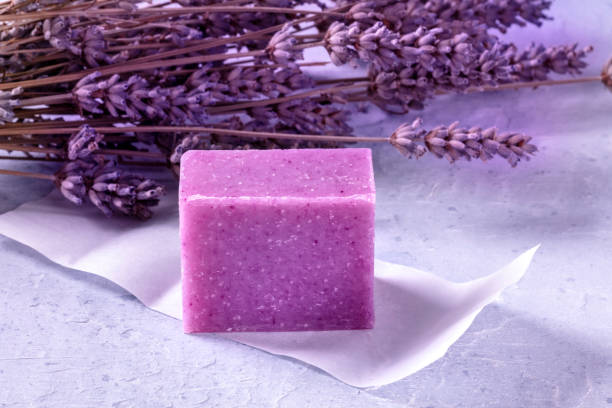 istock Lavender soap with dried lavender flowers 1224091248