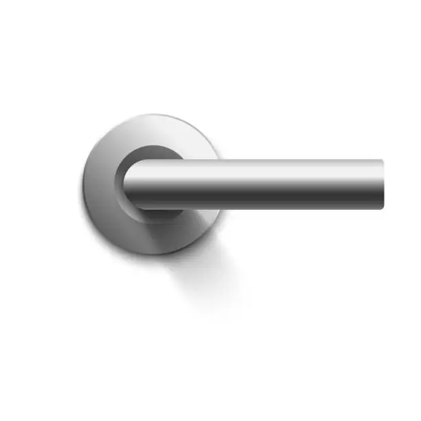 Vector illustration of Metal door handle or knob template realistic vector illustration isolated.