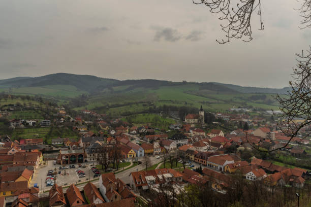 istock View from Brumov castle in spring cloudy day in Moravia 1224096323