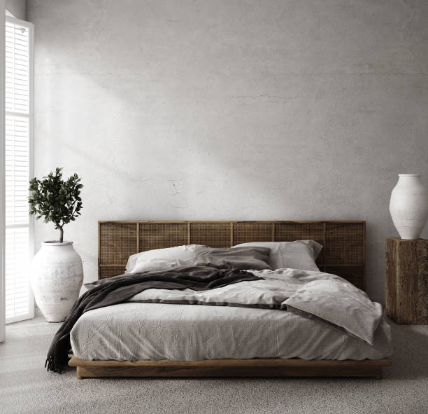 istock Luxury bedroom interior with minimal decor, loft style 1224096526