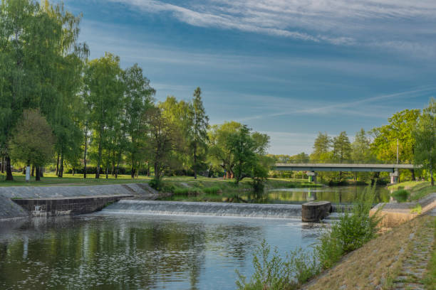 istock Malse river in spring morning in Budweis city 1224096544