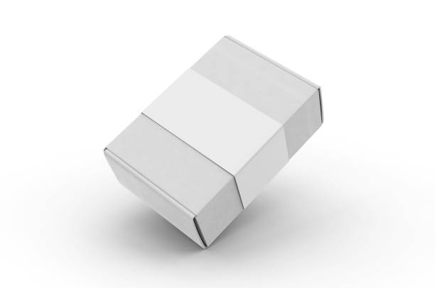 istock Blank Tuck In Flap Packaging Paper Box For Branding With paper label sleeve, 3d render illustration. 1224097496