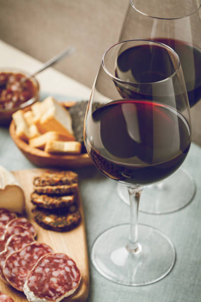 istock Red wine and charcuterie assortment 1224099343