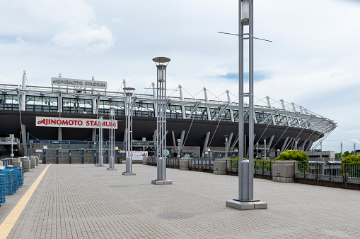 Berlin, Germany - June 27.2021: Forecourt and main entrance from the Berlin Olympic Stadium