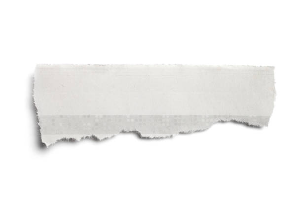 istock Front View Torn Piece of Newspaper on White Background 1224103727