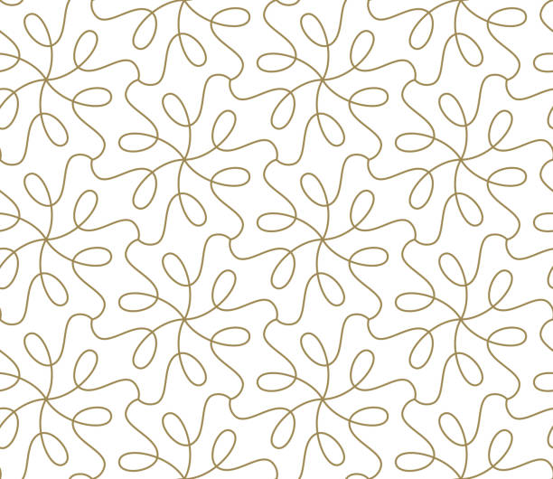 Seamless pattern with abstract geometric line texture, gold on white background. Light modern simple wallpaper, bright tile backdrop, monochrome graphic element Seamless pattern with abstract geometric line texture, gold on white background. Light modern simple wallpaper, bright tile backdrop, monochrome graphic element. intricacy stock illustrations