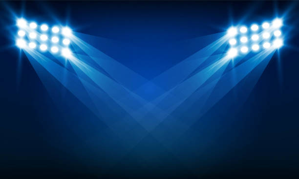 Bright arena lights vector design Bright arena lights vector design offside stock illustrations