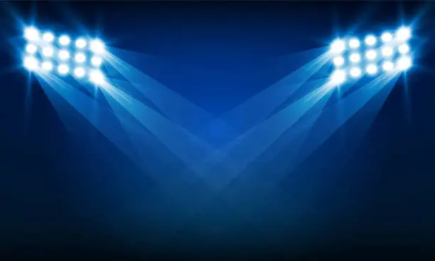 Vector illustration of Bright arena lights vector design