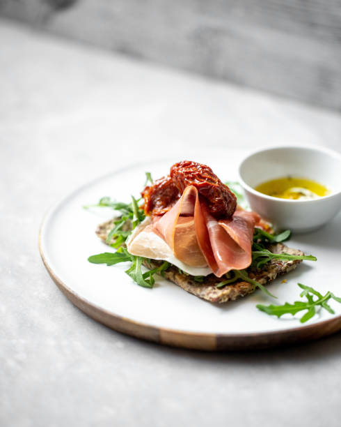 istock iberico ham sandwich on marble background with copy space 1224107748