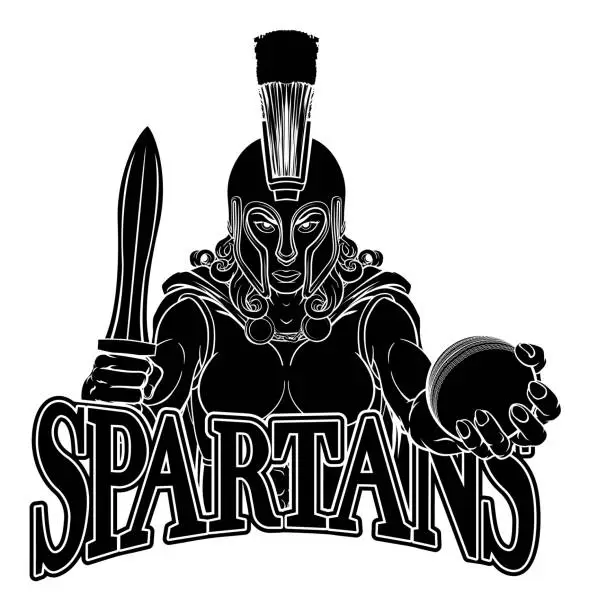 Vector illustration of Spartan Trojan Gladiator Cricket Warrior Woman