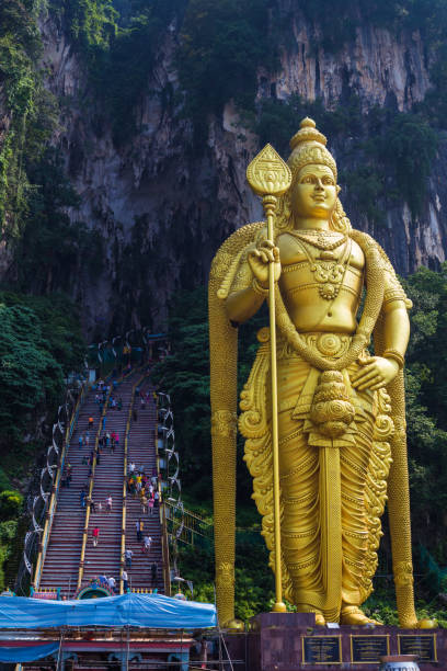 istock Golden Batu cave lord Murugan statue in Kualalumpur 1224113475