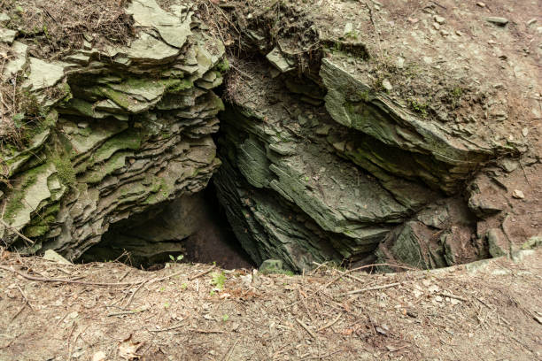 Photo of Entrance to the cave - Zimna Dziura w Strzeblu. Island Beskids, Poland.