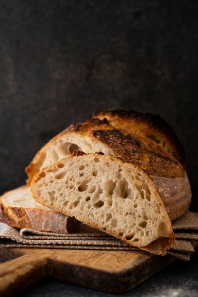 istock Homemade sourdough bread on dark background 1224121613