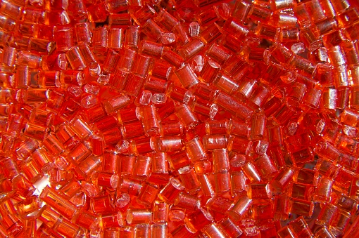 Red Polymer Red Plastic Polymer Granules Stock Photo - Download Image Now ...