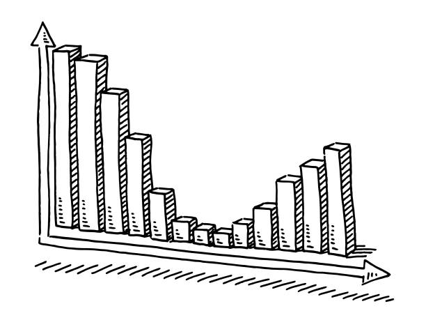 비즈니스, 취소, 그래프 그림 - recovery finance business line graph stock illustrations