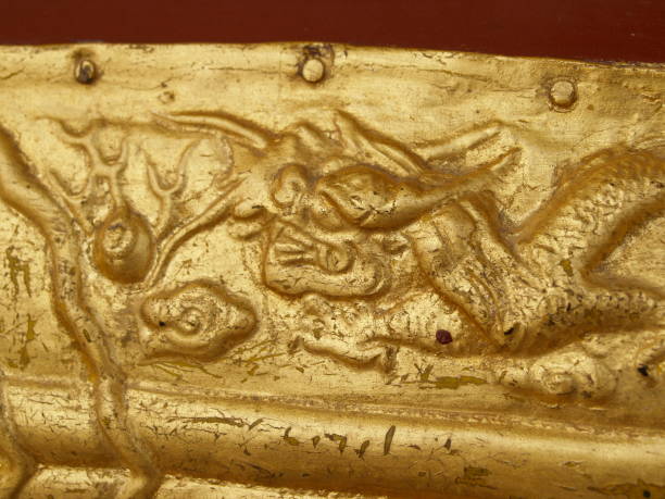 istock Golden Dragon Relief Detail 1224132612