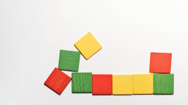 istock Geometric colorful wooden shapes 1224135683