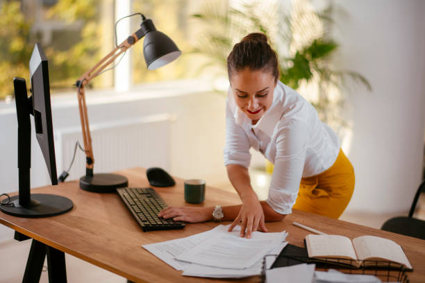 istock Beautiful businesswoman in office 1224136743