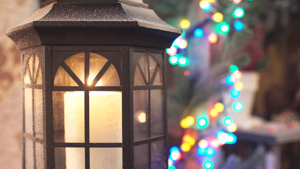 istock Christmas Decorations, lamp with candle 1224138806
