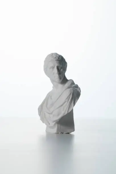 Photo of Brutus plaster figure in white background