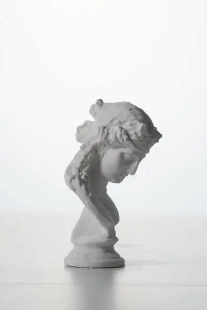 Photo of Ariadne plaster figure in white background