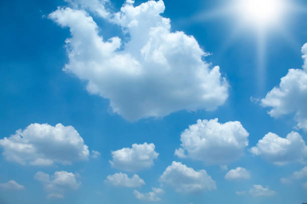 istock Sun and clouds and blue sky on a clear day 1224140663