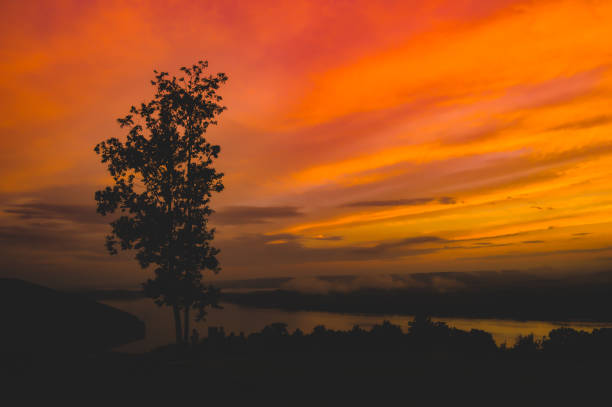 Images of an epic sunset over Tennessee River after a storm.