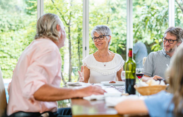 istock Smiling Argentine Couple Conversing at Midday Meal 1224152902