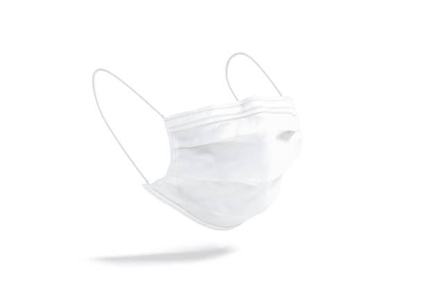 istock Blank white medical protection mask mock up, no gravity 1224153562