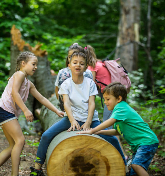 istock Children in the forest 1224154595