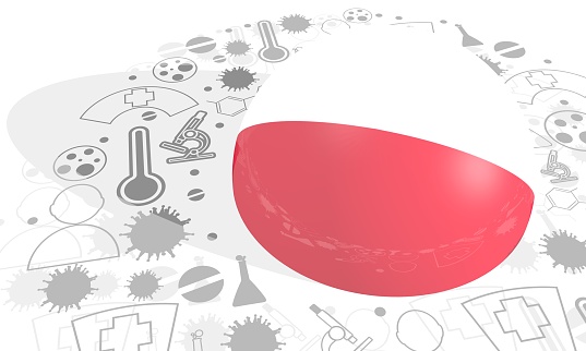 Circle frame with medicine icons and tags. Coronavirus virus danger relative illustration. Flag of the Poland. 3D rendering.