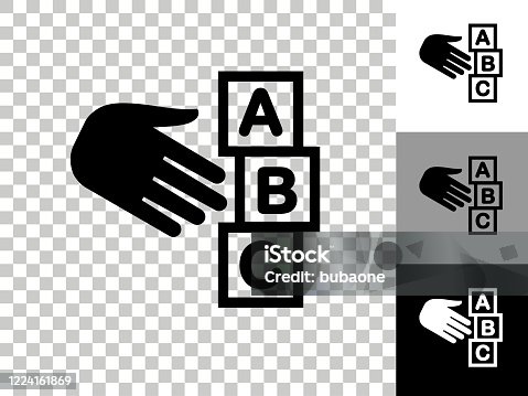 istock ABC Blocks Icon on Checkerboard Transparent Background 1224161869