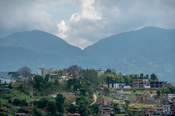 istock Village on a Hilltop Surrounded by Mountains 1224162174