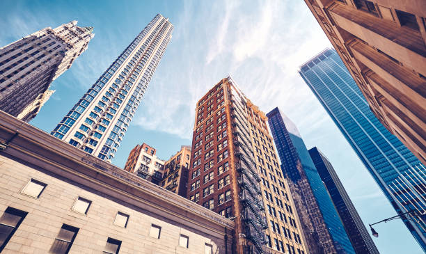 istock Looking up at New York skyscrapers, USA. 1224162563