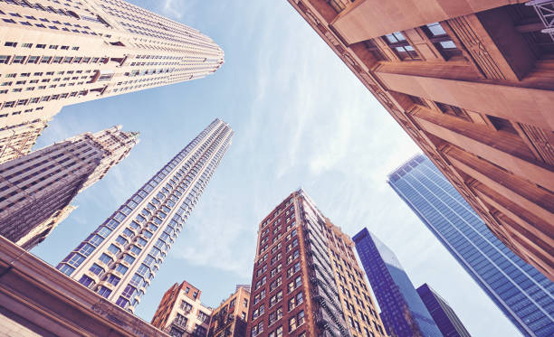 istock Looking up at New York skyscrapers, USA. 1224163089