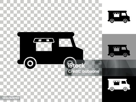 istock Food Truck Icon on Checkerboard Transparent Background 1224163092