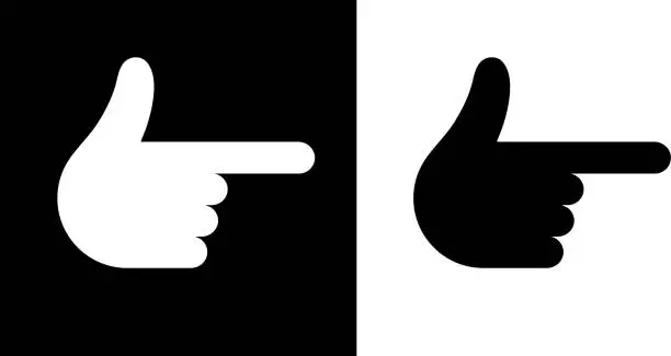 Vector illustration of Finger Pistol Hand Sign Pointing Icon