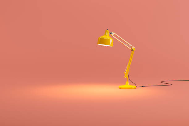 istock The included table lamp yellow on a red background 1224165101