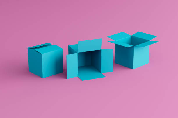 istock set of blue boxes on a purple background, place for text 1224165119