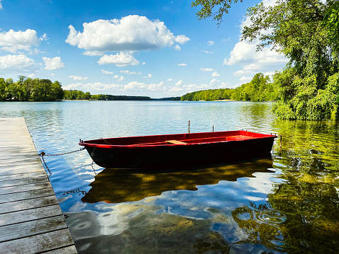 Mecklenburg-Vorpommern, Brandenburg State, Germany, Lake, Nautical Vessel, rowing boat, summer,