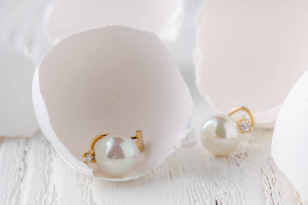 istock Pile of pearls on the white background 1224166965