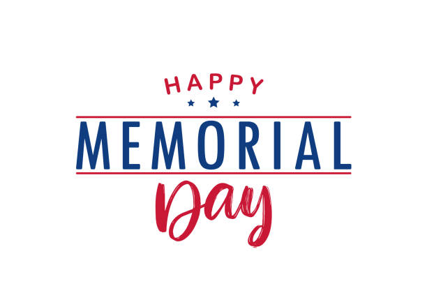 Type lettering composition of Happy Memorial Day with stars on white background Vector illustration: Type lettering composition of Happy Memorial Day with stars on white background memorial day weekend stock illustrations